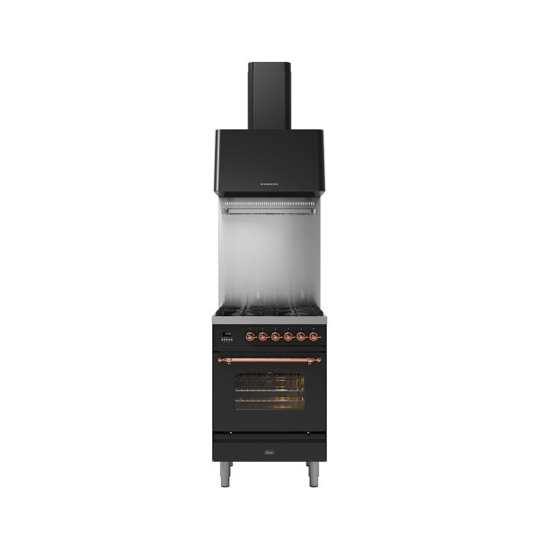 P06N - 60 cm enamelled steel single oven range cooker