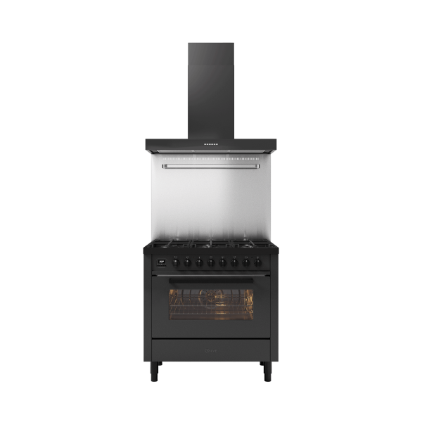 L09-MGD - 90 cm Black Black single oven range cooker 6 burners