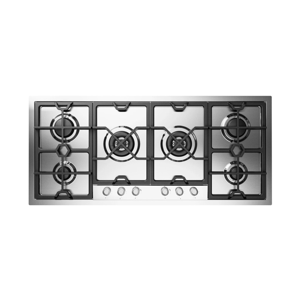 HCPMT125DD - 120 cm stainless steel flush mounted gas hob 6 burners - Dual