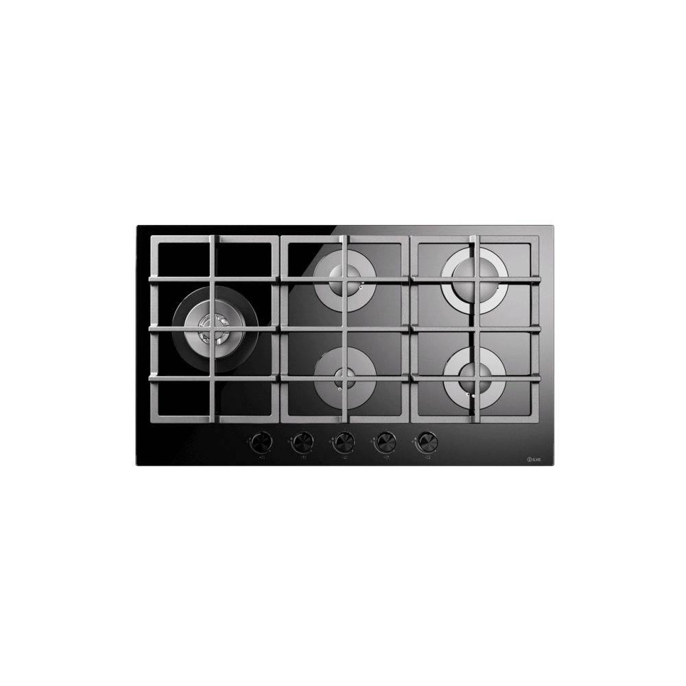 HCG90SCK - 90 cm tempered glass gas hob 5 burners