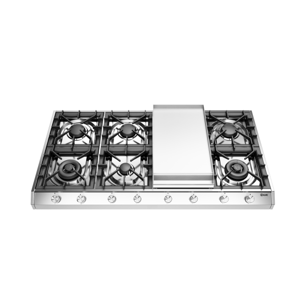 HCP1265FD - 120 cm freestanding gas hob 6 burners and fry top - Dual