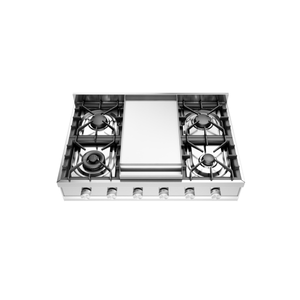 HCP90FD - 90 cm freestanding gas hob 4 burners and fry top - Dual