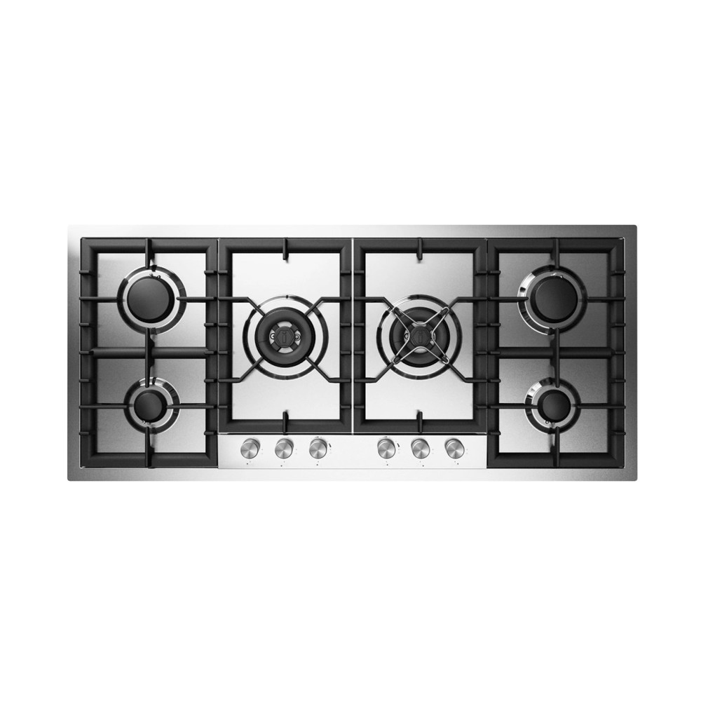 HCPT125DD - 120 cm stainless steel flush mounted gas hob 6 burners - Dual