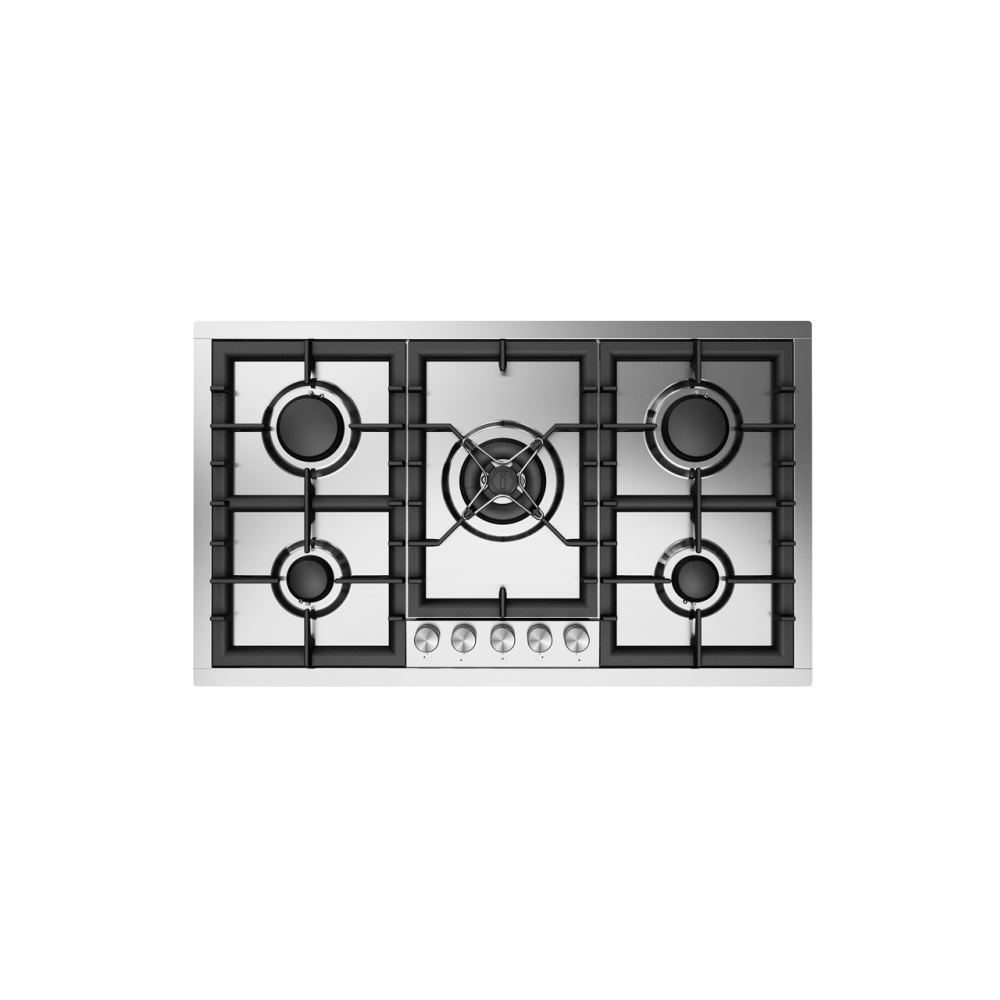 HCPT95D - 90 cm stainless steel flush gas hob 5 burners - Dual